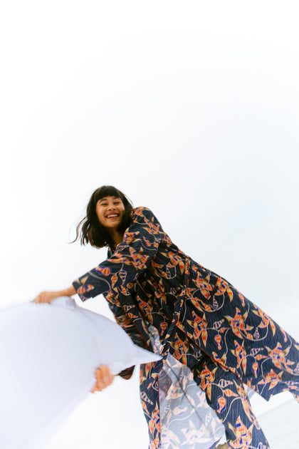 MOON AND MELLOW NOMAD ROBE, LUXURY COTTON SLEEPWEAR, DESIGNED IN