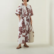 RESORT MAXI - JARDIN BURNT RED - 100% ORGANIC COTTON POPLIN