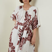RESORT MAXI - JARDIN BURNT RED - 100% ORGANIC COTTON POPLIN