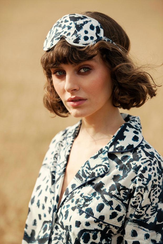 Irish Sleepwear Brand Leopard Print Eye Mask Animal Print Eye Mask Organic Cotton